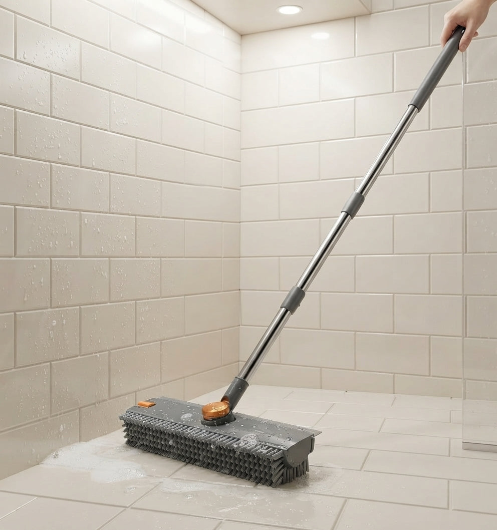 3-in-1 Long-Handle Floor & Shower Scrubber
